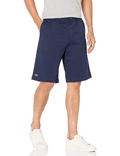 Lacoste Men's Regular Fit Stretch Cotton Bermudas, Navy Blue, 33