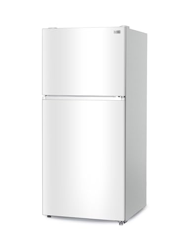 BLACK+DECKER 20.1 Cu. Ft. Top Mount Refrigerator with Ice Maker, 2-Door Refrigerator with Top Freezer, Freezer with Icemaker and Adjustable Temperature Control, BR2010JIMW, White