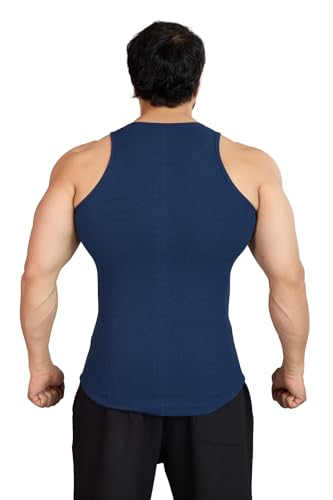 Image of FUAARK Ribbed Slim Fit Gym & Workout Tank for Men's -