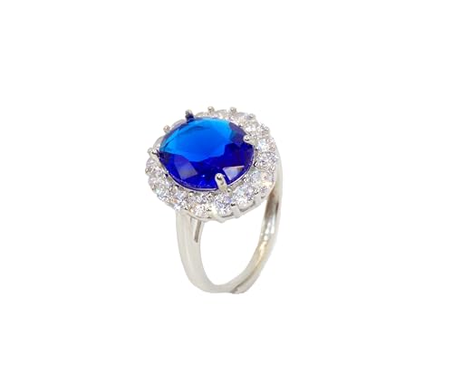 Generic Princess Diana Kate Middleton Created Sapphire Oval Statement Ring Crystal Ring Cocktail Ring Adjustable Ring Engagement Rings For Women thumb #1