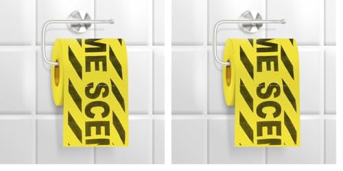 Mad Monkey- Divertente Carta igienica con Disegno di Nastro Adesivo, Colore Giallo Neon, Nero, 2000034 (Confezione da 2)