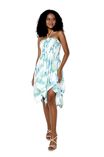 Image of Matchable Couple Hawaiian Luau Shirt or Fairy Dress in Orchid Breeze White