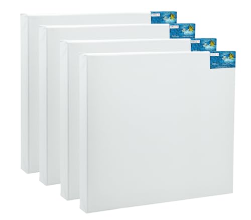 Chely Intermarket lienzo para pintar MOD-563 Pack 4 unds Perfil de bastidor 24mm 100% algodon Ideal para oleo (100x100cm)