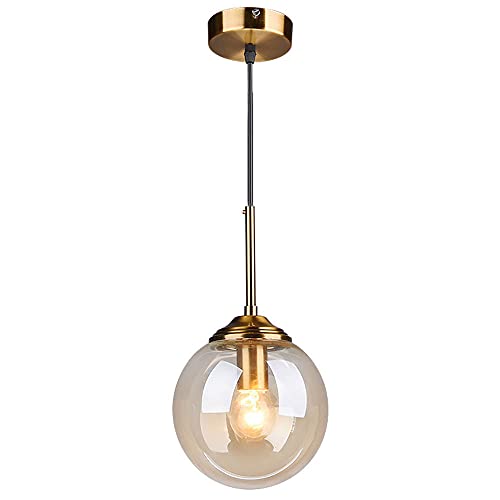 Suspension réglable en verre pour éclairer une table de salon
