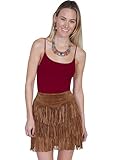 Scully Women's Fringe Tiered Suede Mini Skirt - L704-BLACK
