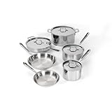 All-Clad 401488R Stainless Steel Tri-Ply Bonded Dishwasher Safe Cookware Set, 10-Piece, Silver