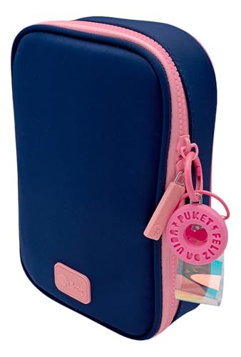 PUKET - Estojo Grande Azul Marinho Menina em Nylon