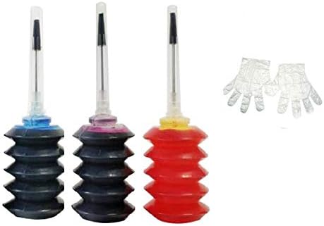 Vivid Colors Kit de recambio de tinta tricolor para HP 67656463626161xl62xl63xl64xl65xl67xl botellas de 1.0fl oz, color amarillo magenta cian