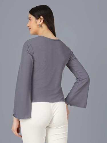 Image of Plus Size Women Top Bell Sleeve | Casual Top for Women Full Sleeve