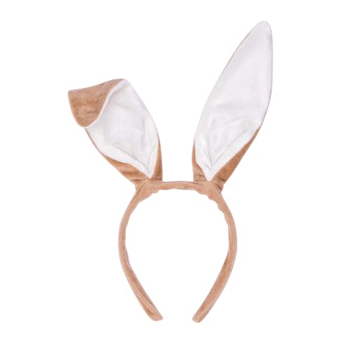 evelay Brown Rabbit Ears Headband Cute Bendable and Long Bunny Hare Costume for Adult and Kids (One Size Fits All)