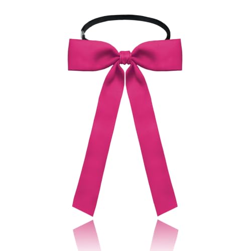Image of Luckyvestir Western Bow Ties for Men Women, Black /Red Colonel Satin Ribbon String Bow Tie for Costume Uniform