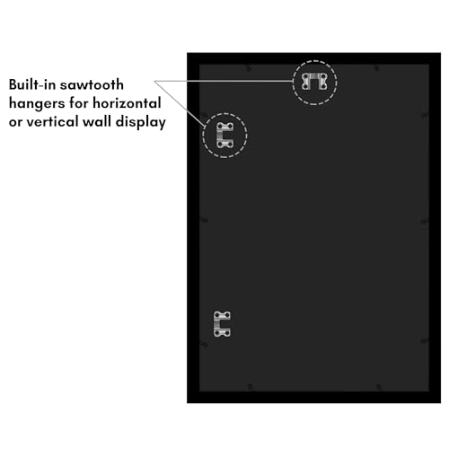 Americanflat 14x20 Picture Frame with Polished Plexiglass - Black Picture Frame - Wide Photo Frames Made of Engineered Wood for Vertical or Horizontal Wall Display - Epic Collection - Black