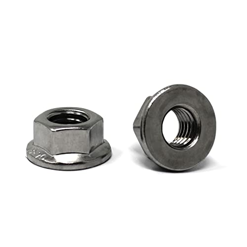 Écrous à bride sans denture de blocage selon DIN 6923 / acier inoxydable A2, V2A / écrou hexagonal avec bride sans denture de blocage, écrou à frette (10 pièces, M8) Cover