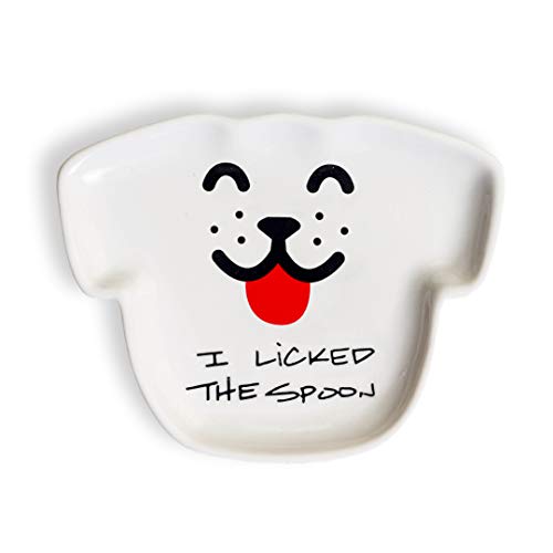 ReGifted Designs Naughty Dog Spoon Rest Ceramic Dish, Cute Novelty Gift for Dog