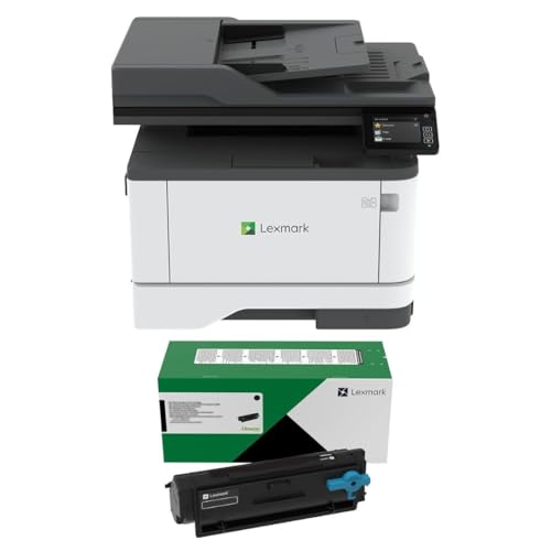 Image of Lexmark MX331adn Black and White Laser All-in-One Printer with Touchscreen, Duplex Printing and Analogue Fax (29S0150) Bundle 55B1000 Black 3K Yield Toner Cartridge