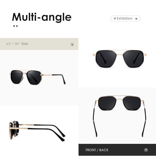 kimorn Polarized Aviator Sunglasses for Women Retro Square Frame Sun Glasses for Driving Travel Outdoor UV Protection AE17834