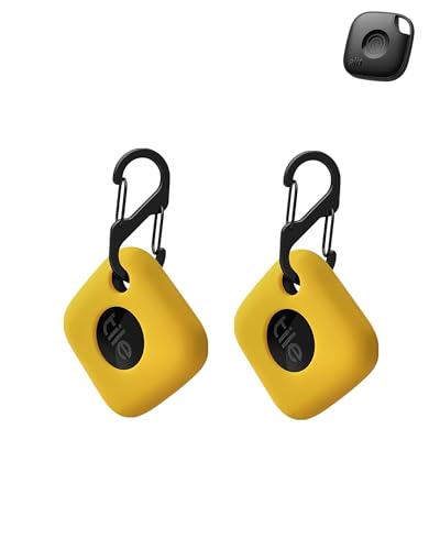 Paquete de 2 fundas protectoras para Tile Life360 Mate 2024, llavero de silicona con rastreador de prevención de pérdidas, funda duradera y elegante, ...
