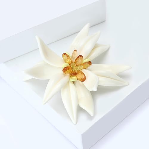 Image of Rhinestone Flower Brooches for Women Enamel Floral Brooch Lapel Pins for Mom Wife Elegant Dress Accessories Mother's Day Jewelry Gifts