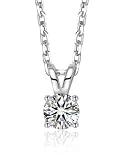 MomentWish Collana Donna 0,5ct Moissanite Diamante Solitario Argento 925