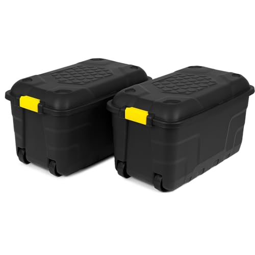 Kreher XL Transportbox/Kissenbox mit 75 Liter Fassungsvermögen und vier Rollen! Abnehmbarer und abschließbarer Deckel, Nässe-geschützt und in robuster Ausführung! 77 x 42 x 40 cm! (2)