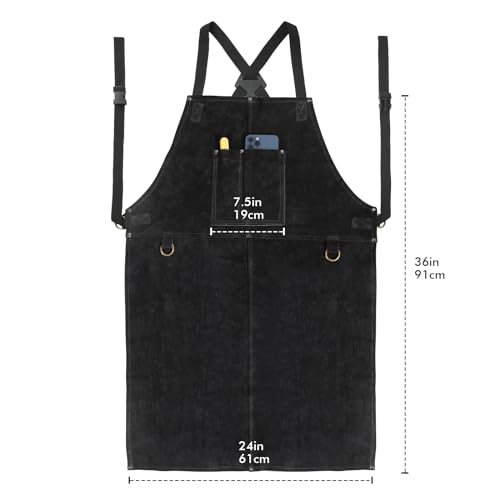 LeaSeek Heat-Resistant Split Cowhide Apron