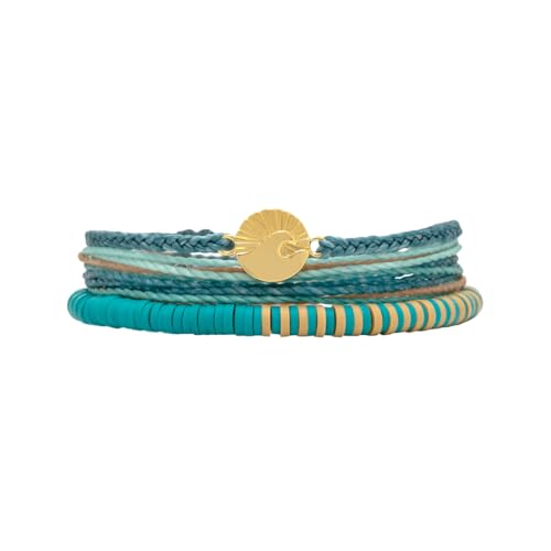 Pura Vida Bracelets Pack Teal Tides Style Pack - 3-Piece Boho Bracelet Stack