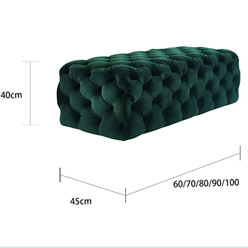 Pouf velours rose capitonné 70 cm pour sublimer votre entrée chic - 4