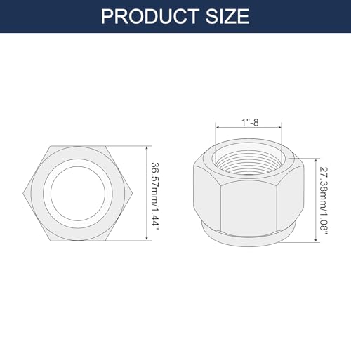 Écrou hexagonal autobloquant 1"-8 avec insert nylon Quarkzman x10