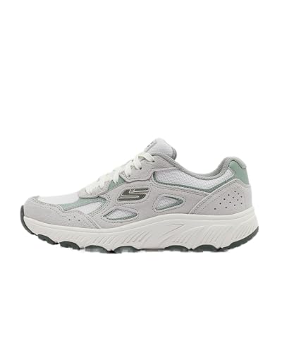 Skechers Hillcrest 2.0 - Tenis para Mujer, Tela de Ante Blanco Roto Verde sintético, 39.5 EU