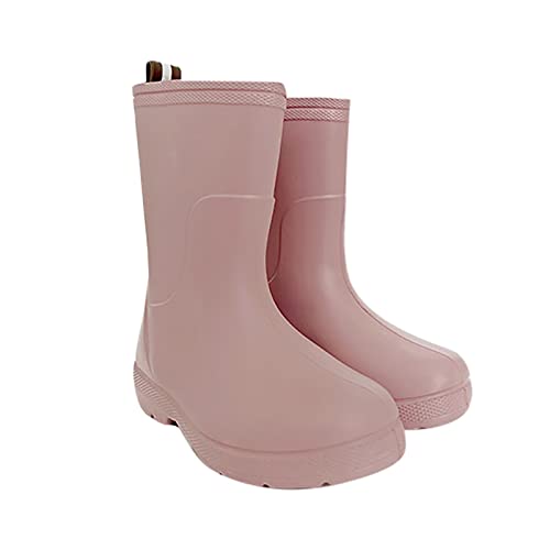 EnJoCho 3 to 12 Years Kids Easy On Antiskid Rain Shoes Boots for Toddler Kids Short Rain Boots Lightweight Rainy Day Shoes (C, 12.5 Little Child)