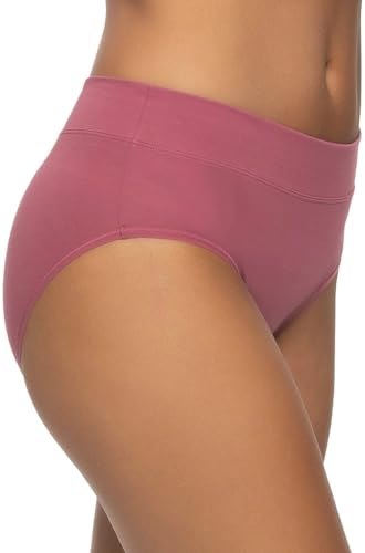 Image of Felina Womens 5 Pack Pima Cotton Wide Waistband Hipster