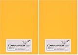 folia 6416 - Tonpapier dunkelgelb, DIN A4, 130 g/qm, 100 Blatt - zum Basteln und kreativen Gestalten...