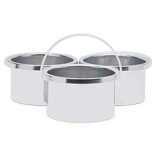 14.1 oz Wax Warmer Pot with Handle (4.8 x 2.7 in, Silver, Set of 3)