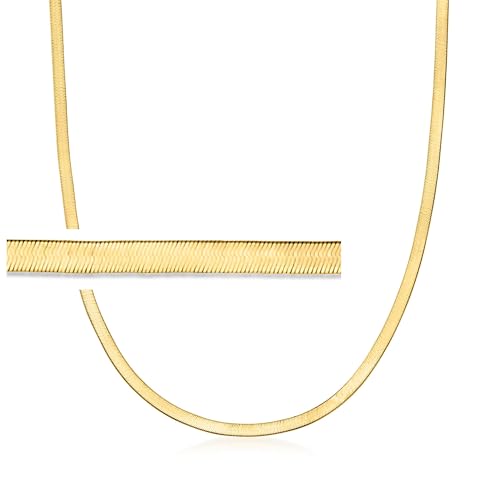 Pure Collection by Ross-Simons 3mm 14kt Yellow Gold Herringbone Necklace