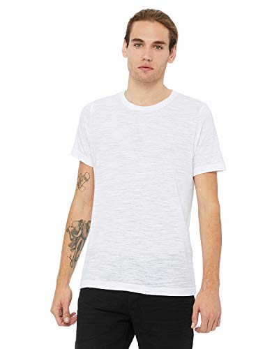 Bella + Canvas Unisex Poly-Cotton Short-Sleeve T-Shirt L WHITE SLUB