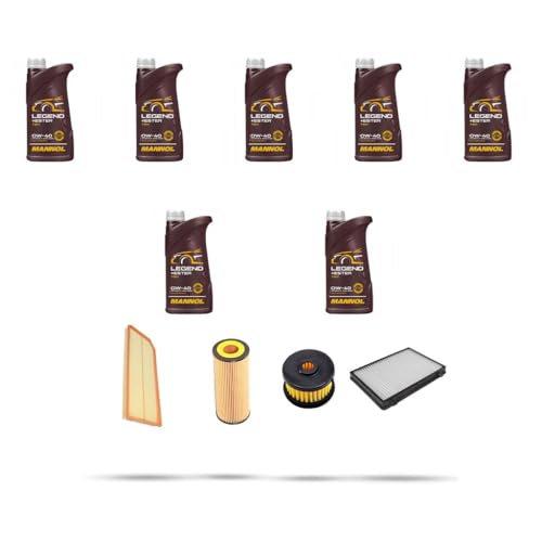 Questo Kit include : 1 filtro Aria, 1 filtro Olio, 1 filtro Carburante, 1 filtro Abitacolo e 7 Litri di MANNOL Legend + Ester 0W-40 7901