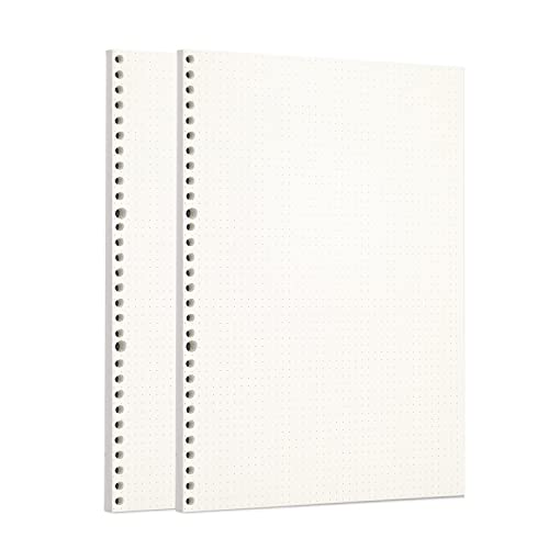 Image of Zelten Loose Leaf Punched Paper Refills Paper for 6 Hole Binder Personal Organizer Diary Notebook Refillable Planner (Dotted,A4 /30 Hole)
