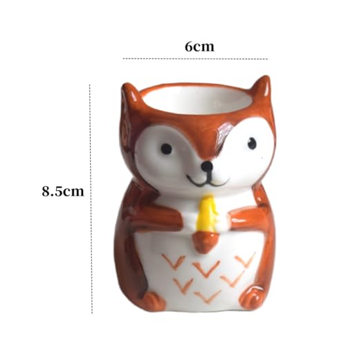 Soulnioi Egg Cups,Cartoon Ceramics Egg Holders,Printed Boiled Egg Holder,Egg Stand Tray,for Kitchen Boiled Eggs Breakfast Store Egg Cups/Holders Squirrels - Image 2