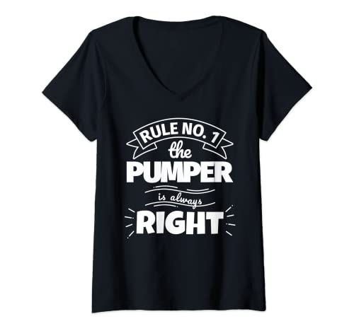 Damen Regel Nr. 1: Der Pumper ist immer richtig T-Shirt mit V-Ausschnitt