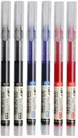 Kit com 6 Canetas Gel Líquida - 2 Pretas, 2 Azuis, 2 Vermelhas | Secagem Rápida 0.5mm | Ponta Fina para Escrita Suave | Ideal para Estudantes, Concurso e Escritório | Hub Diário