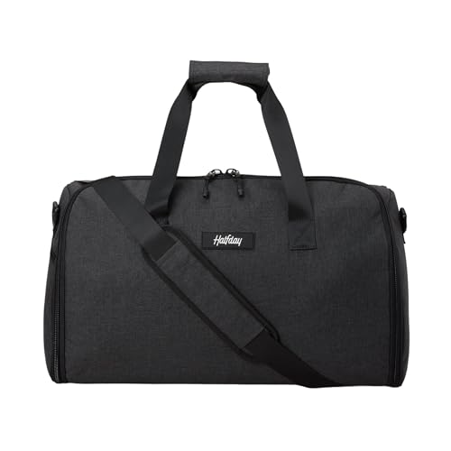 Halfday Convertible 2-in-1 Garment Duffel Weekender Bag 40L: Wrinkle-Free Travel (Hanging Suit Compartment Shoe Pockets Trolley Sleeve) Durable & Water-Resistant Carry-on Shadow