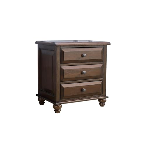 RKVXCJHDR Mesitas De Noche Mesita de Noche de Madera campestre Sencilla, Armario de Almacenamiento for Dormitorio con Tres cajones Mesas De Noche para Dormitorio