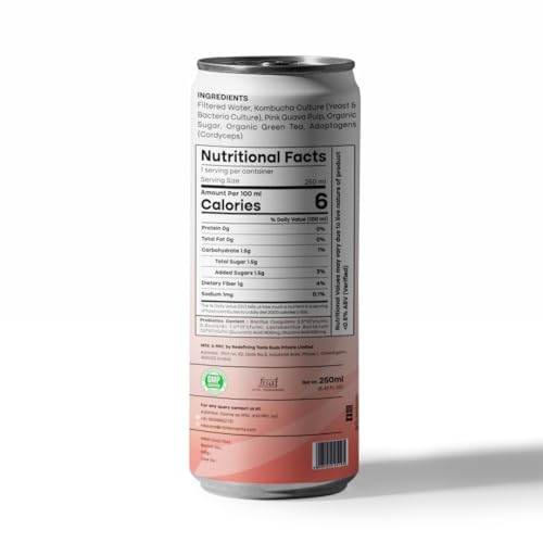 Image of RTB KOMBUCHA Health Guava Drink - Pack of 250ml | Helps in Immune System & Digestive System (Kombucha Culture, Fruit Pulp & Organic Sugar)