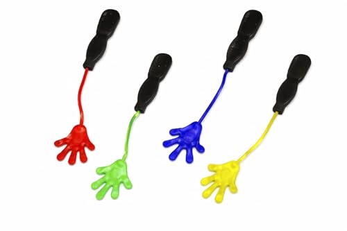 STUWU Klatschhände 4er Set Klebehände Kinder 4 feste Farben (Rot Blau Grün Gelb) Mitgebsel Kindergeburtstag