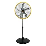 HiCFM 5000 CFM 20 inch High Velocity Pedestal Oscillating Fan, Powerful 1/5 HP Motor, 6FT Power Cord and Oscillation Standing Fan for Commercial or Industrial - UL Safety Listed (Yellow)