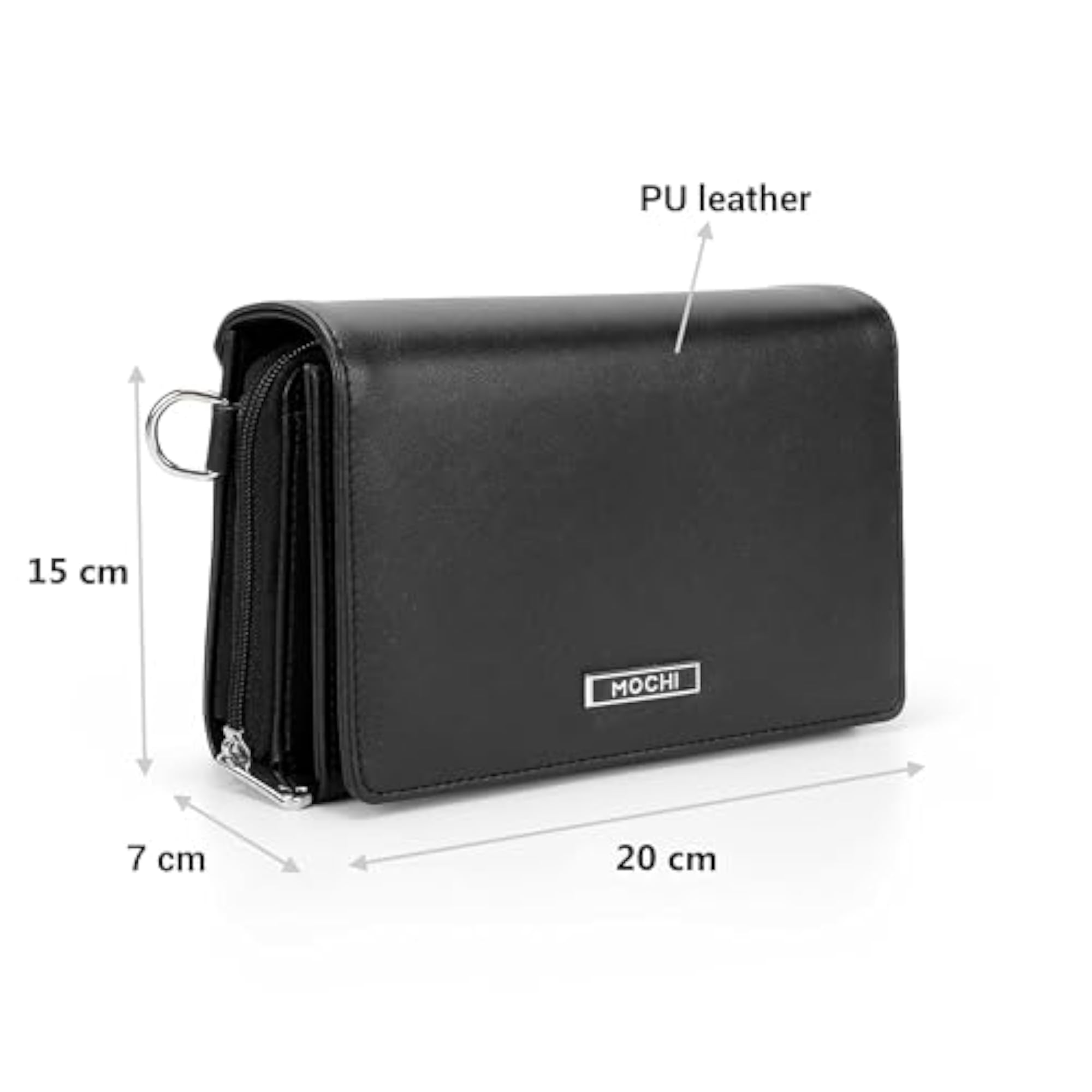 Women Casual PU Soft Body Sling Bag, 3 Compartments