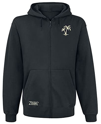 The Legend of Zelda Hombre Capucha con Cremallera Negro L