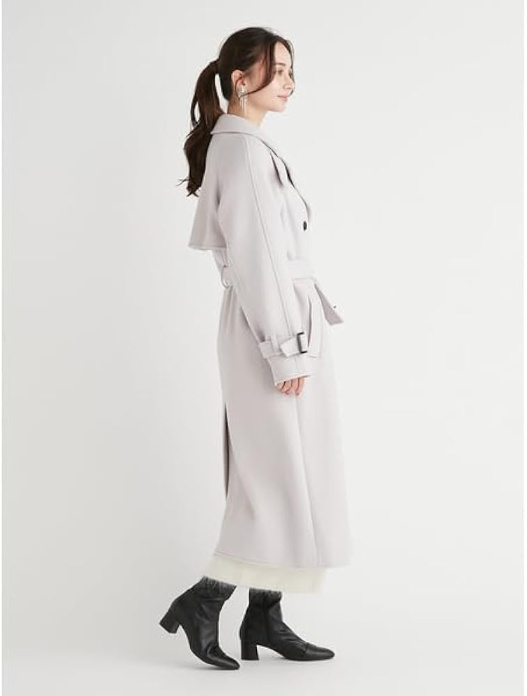Amazon.co.jp: [セルフォード] ウール混ロングトレンチコート