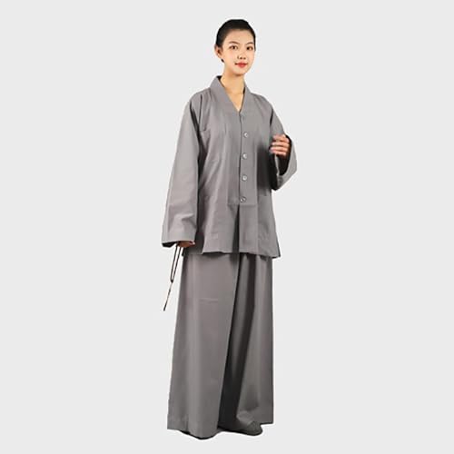 Costume de méditation Zen gris en taille M avec coupe ample et confortable - 5