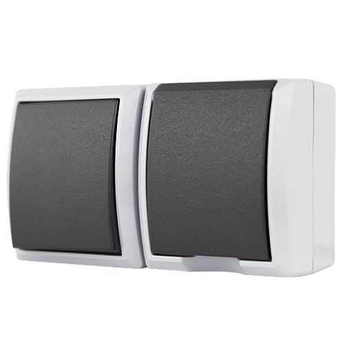 REV AquaForm, 0510231777 Socket - A/W Switch Combination, IP44, Double Pole, Surface-Mounted, Horizontal, Grey - Image 3